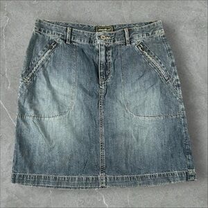 Eddie‎ Bauer Blue Cargo Pencil Skirt Casual Knee-length